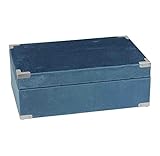 Sagebrook Home Aufbewahrungsbox aus Samt, 26,7 x 17,1 x 9,5 cm, Blau