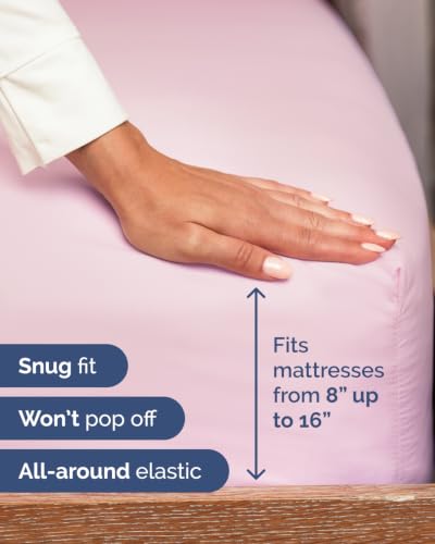 Image of Flex Top Split Head King 6 Piece Sheet Set - Soft & Cooling - Light Pink