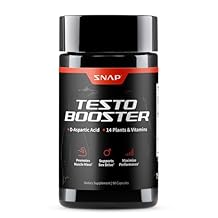 Snap Supplements Testosterone Booster for Men - Promotes Muscle Growth, Booster for Men, Enhancing Natural Energy, Stamina and Strength, 90 Capsules 30 Servings, 1 Month Supply