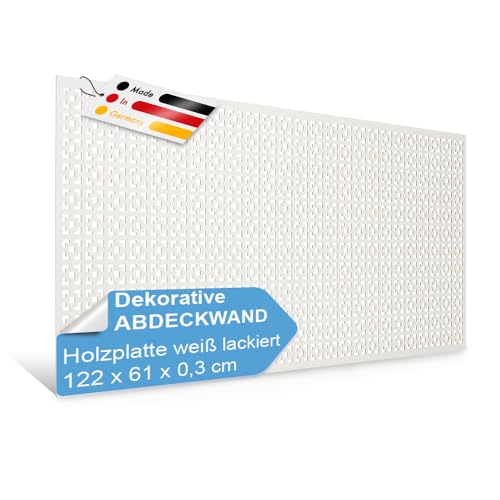 PEGBOARD - MALAGA Lochwand 122 x 61 x 0,3 cm MDF weiß lackiert -...