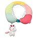 Fehn 057294 Coussin cervical licorne avec petit hochet – Forme ergonomique du coussin de nuque soutien, soulage et offre un maintien sûr dans la voiture, la nacelle ou la poussette. Multicolore