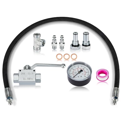 High Pressure Oil System IPR Air Test Tool Kit - Compatible with Ford 6.0L & 7.3L Diesel - Includes IPR Valve Fitting & Air Gauge