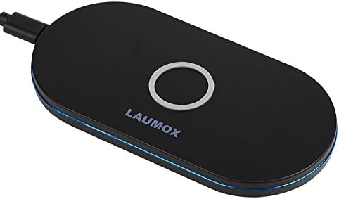 Fast Wireless Charging Pad, LAUMOX QI Wireless Charger Charging Pad Stand for iPhone X, iPhone 8/8 Plus, Samsung Galaxy Note 8, Note 5, S8+, S7, S7 Edge, S6 Edge+ Wireless Charger Pad (Black)