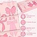 Shellwei Vinyl Nap Mat for Kids Preschool Daycare 52 x 20 x 1'' Kids Sleeping Folding Rest Mat for Toddler Boys Girls Baby Classroom Home Travel(Pink Bow)