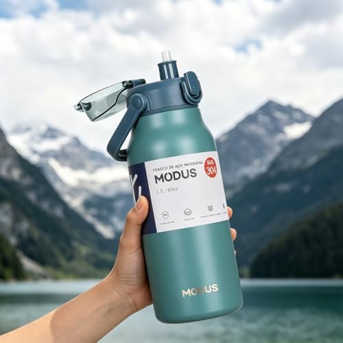 MODUS Garrafa Térmica 1700ml – 24h Gelada, Base Antiderrapante, T...