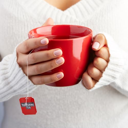 Image of Yorkshire Tea, Red, Black Tea Bags, 80ct (Pack of 5) | Refreshing, Satisfying, and Strong, Classic British Breakfast Blend | Caffeinated | Enjoy Hot or Iced | Imported from the UK