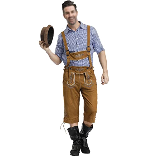 Duitse Beierse Oktoberfest-kostuumset voor heren, Halloween-aankleedfeest en bierfestival Lederhosen-kostuums,E-XL - Afbeelding 6