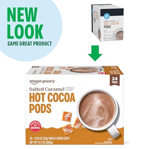 Amazon Brand - Happy Belly Hot Cocoa Pods Compatible with 2.0 K-Cup Brewers, Salted Caramel Flavored, 24 Count - image 3