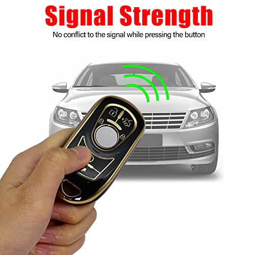 Image of for Buick Car Key Fob Cover Soft TPU with Keychain Shell Full Protective Smart Key Fob Case Compatible with Buick 2015-2023 GL8 Verano Enclave Regal Lacross Encore Envision 6 Button, Gray