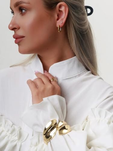 Gold Bracelet for Women - Wide Chunky Gold Cuff Bangle Bracelets - Trendy Wrist Cuff Wrap Bracelet - Charm Cute Dainty Jewelry Gift for Women3