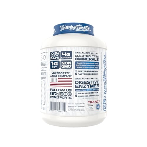 Image of VMI Sports | ProtoLyte Whey Isolate Protein Powder | Low Calorie Whey for Weight Loss and Muscle Gain | Digestive Enzymes | Non-GMO (4.6 lb, Milk and Cookies)