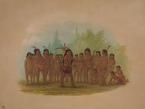 Tableau Toile Indiens Zurumati par George Catlin Affiche d'Art Décorative 60x90cm