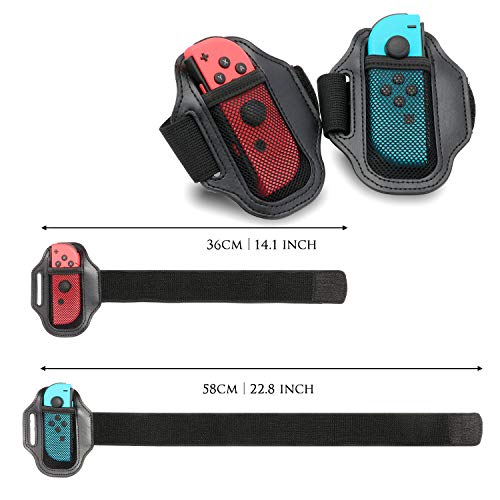 ECHZOVE Leg Strap for Nintendo Switch Sports,Accessories for Nintendo Switch Ring Fit Adventure, 2 Leg Straps for Switch Ring Fit Adventure and 2 Grips for Ring con and 1 Storage Bag for Ring Con
