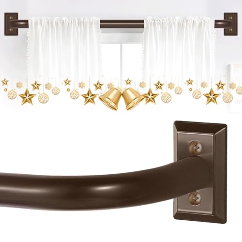 TVWOO Bronze Wrap Around Curtain Rods 48 to 90':Blackout Adjustable Window Curtain Rod,Room...