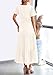 PRETTYGARDEN Womens 2025 Summer Maxi Dress Short Sleeve V Neck Hollow Out Eyelet A Line Long Flowy Beach Vacation Dresses (White,X-Small)