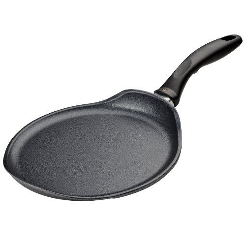 Swiss Diamond 10.25" Crepe Pan HD Nonstick Diamond Coated Aluminum Crepe Pan - Dishwasher Safe and Oven Safe Crepe Pan, Grey