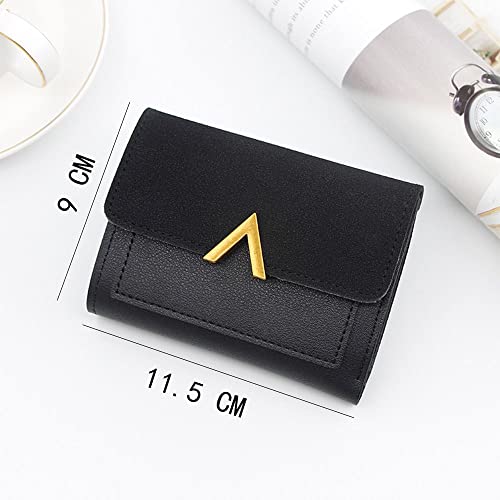 Women Wallets Short Cards Holder Bags Zipper Wallet Envelope Wallet(Black)3