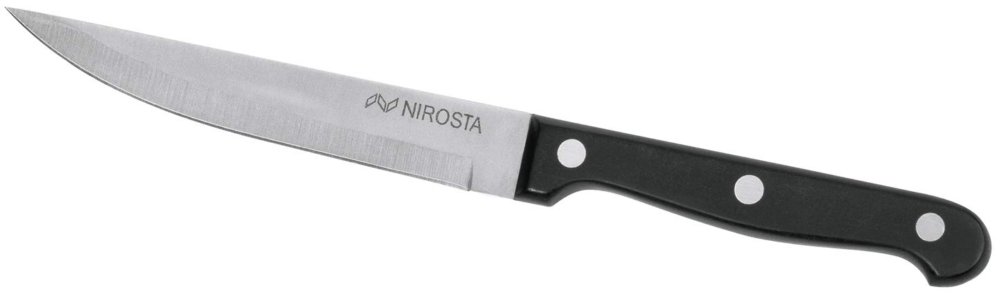 Nirosta Steakmesser 20er Set MEGA, formschönes Pizzamesser, Fleischmesser aus Edelstahl, Tischmesser mit widerstandsfähigem Griff, hochwertiges Messer (Farbe: Schwarz/Silber), Menge: 20 Stück