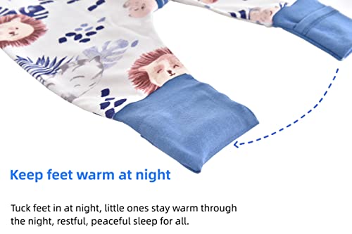 Chilsuessy Baby Sommerschlafsack mit Füßen 0.5 Tog Kleine Kinder Schlafsack mit Beinen Unwattiert 100% Baumwolle Schlafstrampler für Jungen… – Ansicht 4
