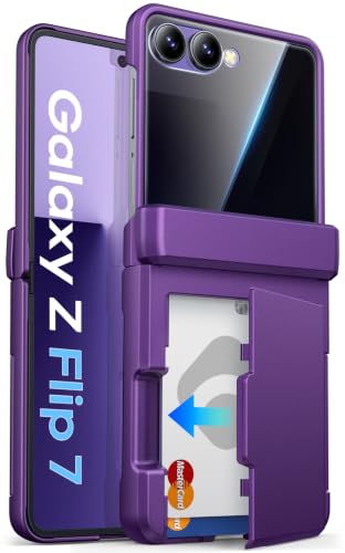Image of ASAFCASE for Flip 7 Case Wallet with Privacy Screen Protector, Dark Purple
