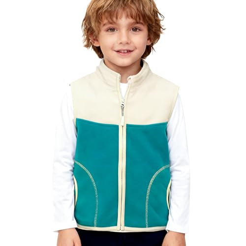 FIRITHYC Jungen-und Kleinkinder-Polarfleece-Weste mit Reißverschluss Sleeveless Warme Winter-/Herbst-Dickfutter-Weste mit Taschen