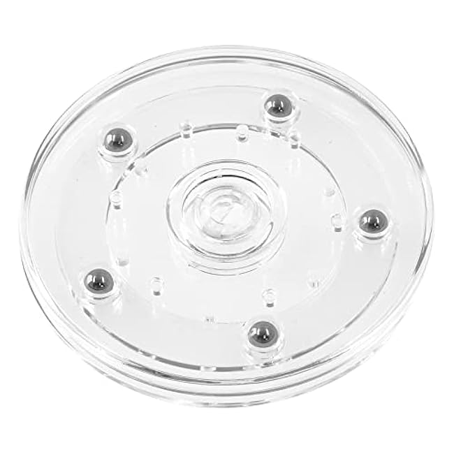 Piutouyar 4 Pcs Plastic Turntable Bearings Hardware, 4 Inch / 100mm Plastic Acrylic Clear Turntable Organizer for Kitchen Spice Rack Table Cake