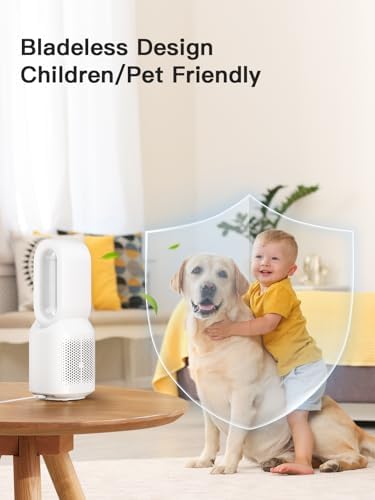 Let'me 13 Inch Desk Fan, Small Bladeless Fan with 9-Hour Sleep Timer, 3 Speeds Cooling Table Fan with Night Light, Quiet Desk Fan for Bedroom, Nightstand, Office — view 5