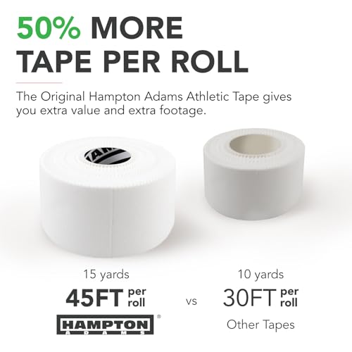 Image of Hampton Adams | As Seen on Shark Tank | Original Athletic Sports Tape (3-Pack) | 45ft Rolls | Very Strong Easy Tear NO Sticky Residue | Best Tape for Athlete & Trainers | Fingers Ankles