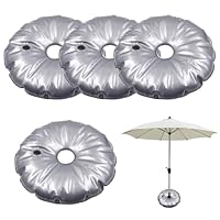 mizikuu 4 Stück Schlauchgewicht für Sonnenschirmstander, 37cm Schirmfußgewicht Befüllbar 3 Liter Wasser und Sand Gewichtstasche Schirmständer Beschwerer Sonnenständer Basis Gewichtssack Beachflags