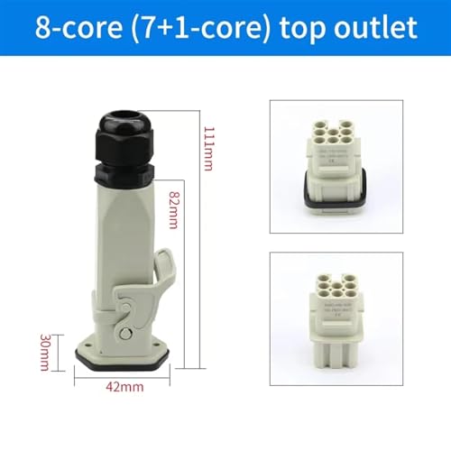 Conector de plástico impermeable HDC-HA de 7 pines industrial y aviación de 250V 16A 3