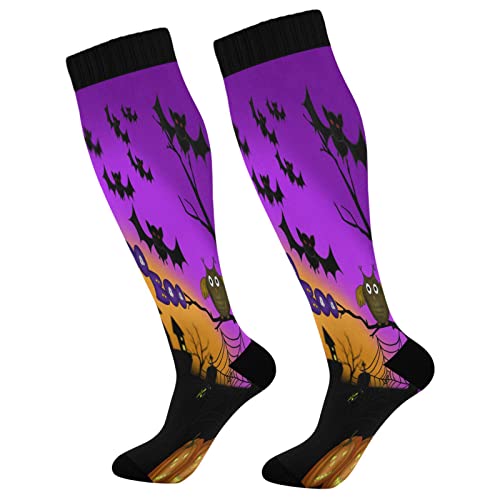 Image of Wusikd Pirate Skulls Compression Socks for Women and Men Circulation Cute Long Socks for Athletic Running 1
