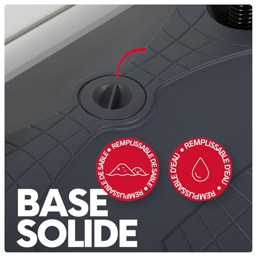 Présentoir publicitaire extérieur A0 gris avec base mobile rechargeable - 5