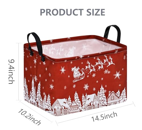Image of Christmas Basket Box Hamper Storage Basket Collapsible Organizer Bin Gift Shelf Baskets for Home and Kitchen Storage