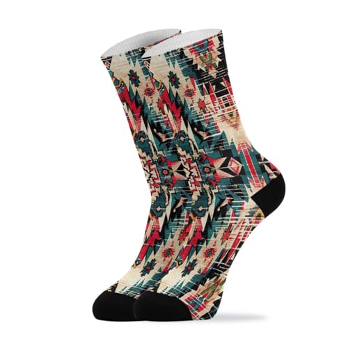 CZXW 1 Pair Vintage Ethnic Pattern Crew Socks Breathable Compression Athletic Socks for Women Men Sport Running Cycling