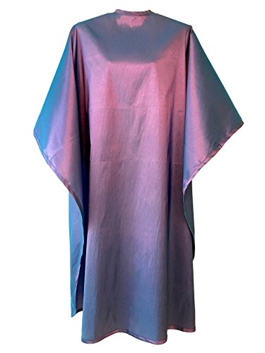 JNxcel Premium Quality Water Repellent Nylon/Polyester Fabric Hair Salon & Barber Hair Cutting & Shampoo Cape with Snap Closure (Iridescent Purple Violet)