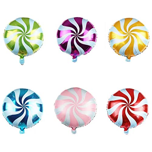 10Pcs Sweet Candy Balloon Set Candies Theme Swirl Helium Mylar Foil Balloons Party Birthday Decor Supplies Candy Foil Balloons Spiral Mylar Balloons For Party Decoration #TOP1