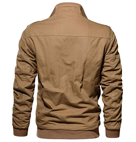 KEFITEVD Mens Warm Fleece Cargo Jacket Winter Military Bomber Jackets Windproof Work Coat with Multi Pockets