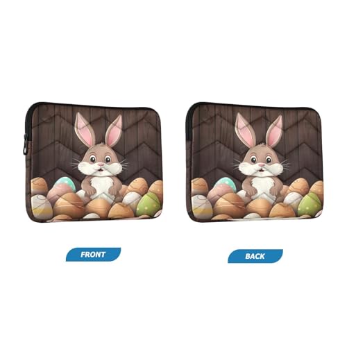 Funda para portátil 13-14 pulgadas con diseño conejo de Pascua miniatura 2