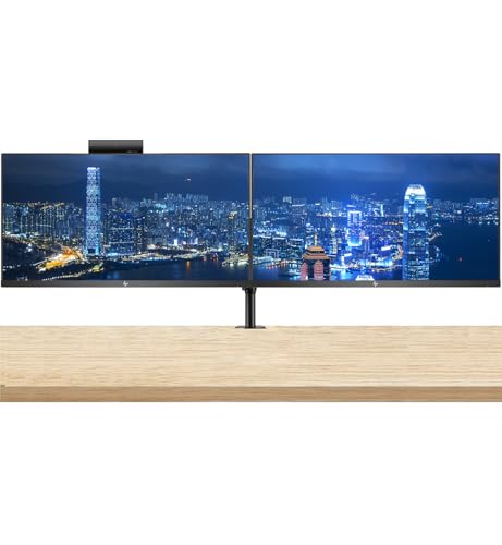 Image of HP Series 5 Pro 27-inch 527pm & 527pq 2K QHD 1440P Conferencing Monitor, 2-Pack, Webcam and Mic, DisplayPort, USB Hub Bundled with Desk Mount Dual Monitor Stand