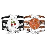 Material: pulsera: piel negra de alta calidad y duradera; abalorios: metal