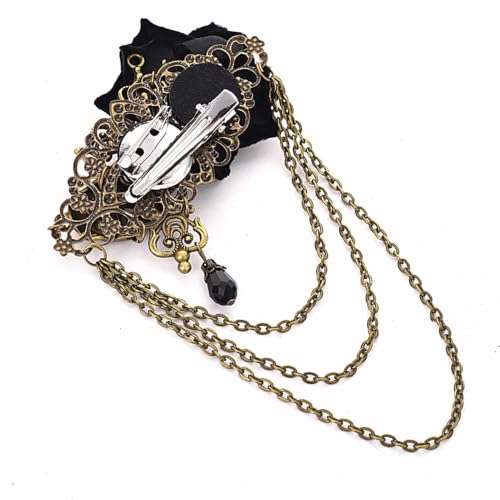 Pinza steampunk para el pelo con rosas decorativas de gala 6
