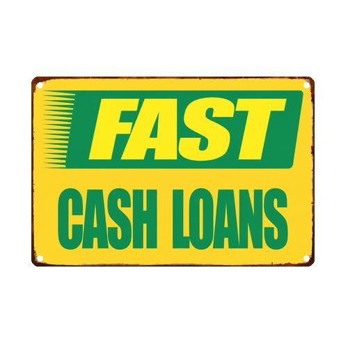 Fast Cash Loans Business Finance Metal Sign 8X12 Inch