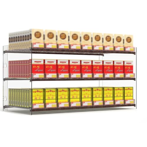 Estante para cigarrillos con empujador automático para exhibición limpia