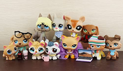 PPToys lps Lot 11pcs, lps Pets Collectable lps Great Dane 184 1688 lps Cocker Spaniel 960 748 lps Deer 634 lps Collie 58 lps Baby Husky 1013 2439 with lps Accessories Lot