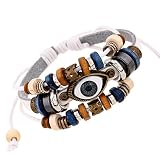 Pulseras bohemias con cuentas de ojos: pulseras de piel sintética en diferentes estilos, diseño elegante y estructura elegante, hermosos accesorios para ti.