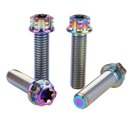 Image of 4Pcs Titanium Bolt Flange Torx Head M8 M10 x 20 25 30mm Screw Bolt for Motorcycle Car Modifications (Rainbow, M8x30mm)