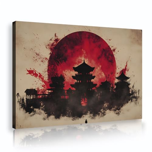 Art mural sur toile samouraï TOANGWALL décor rétro de bureau 30x45cm