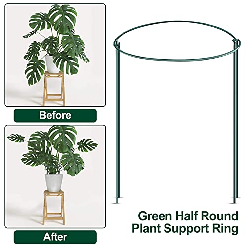 Blika 20 Pack Garden Plant Support Stake, 10" Wide X 16" High Half Round Metal Plant Stake, Plant Supports For Outdoor Plants, Outdoor Tall Plant Support Ring Cage, Plant Support Rings #TOP7