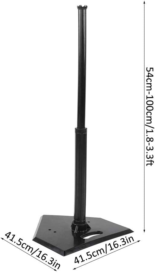 Adjustable Baseball Softball Batting Tee Stand, Practice Training Hitting Tool for Athletes(Black)