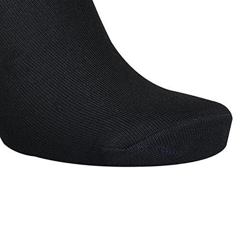 Image of Black with White Stripes Calf Length Cotton School Socks For Boys & Girls (Pack of 5 Pairs)